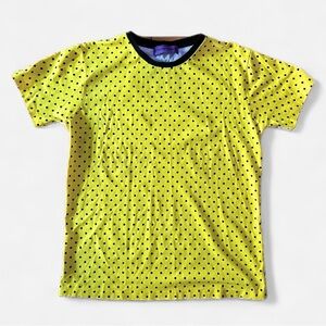 NWOT Emanuel Ungaro Paris yellow and white with black polka dots t-shirt